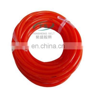 Green Orange Transparent PU round belt Polyurethane drive belt smooth and rough surface