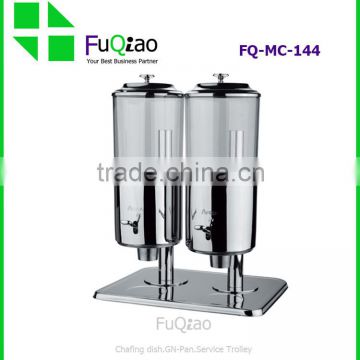 Wholesale Stainless steel 2 tanks 8 L Stainless Dual Bowl Juice Dispenser