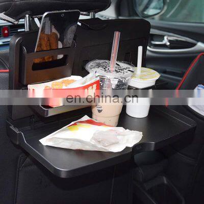 Drop Shipping Universal Car Seat Back Food Tray Folding And Lift Dining Table Drink Water Cup Phone Mount Multifunction photo-2