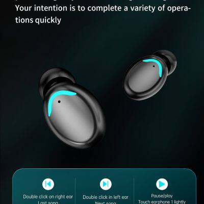 TWS Wireless Headsets Large Capacity Charging Box Bluetooth-compatible Earphones Sport Waterproof With Touch Control photo-2