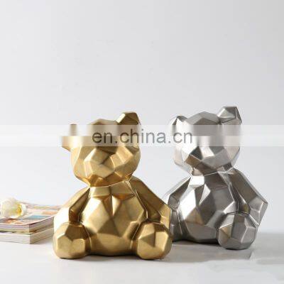 Geometric animal bear ceramic handicraft sets pieces living room room modern home decoration