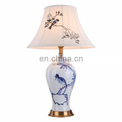 Ceramic high-end Chinese style living room study American Jingdezhen atmosphere home bedroom bedside lamp