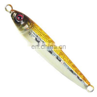 Luminous lead fish 80g  pesca lure glow shore jigging lure  slow pitch jigging lures saltwater flat fall jig