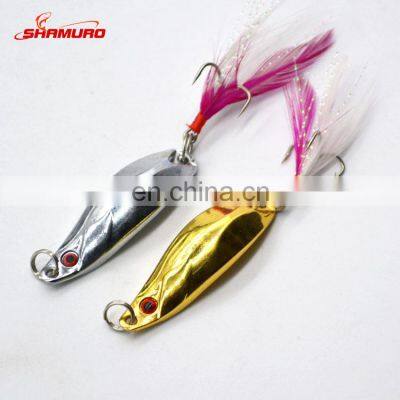 Wholesale 14g Spoon Fishing Lure Set Metal Lure with Single hooks Jigging Lure