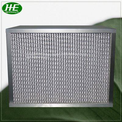 Factory Direct Sale Deep Pleated Glass Fiber H13 H14 Hepa Filter With Aluminium Frame