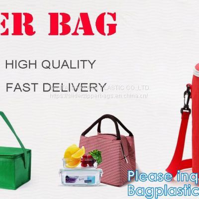 Slider Zipper Handle Foil Thermal Cooler Bag, Reusable Insulated, Refrigerated Tote, Aluminum Foil, EPE Foam