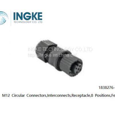 IP67,1838276-4,INGKE,M12 Circular Connectors,Interconnects,Receptacle,8 Positions,Female Sockets