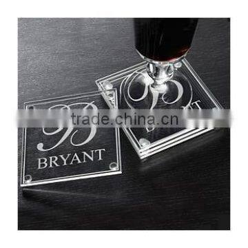 Clear glass cup mat placemat blank engravable glass coaster