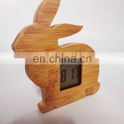 Wholesale Eco Friendly Lovely Animal Rabbit Shape Bedside Digital Alarm Clock For Kids photo-3