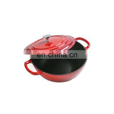 Classic Red Cooking Pot Wholesale Kitchen Enamel Cast Iron Cookware photo-3