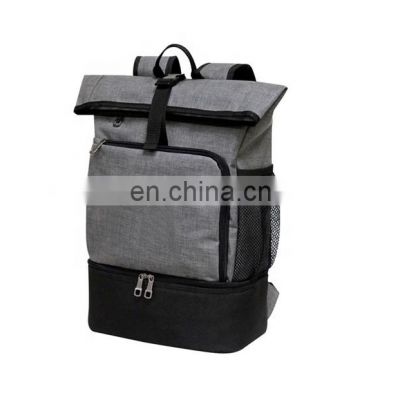 Roll-top Food Delivery backpack lunch box bag School Day Use Thermal Cool Design Backpack Cooler Bag