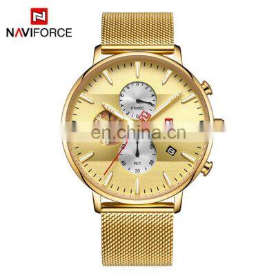 NAVIFORCE NF9169 Men Quartz Watch Simple Luxury Fashion Waterproof Mesh Watches For Mens On Sale photo-4