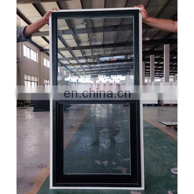 2022 New Design Double Color American UPVC Single Hung + Tilt Window With Security Limiter