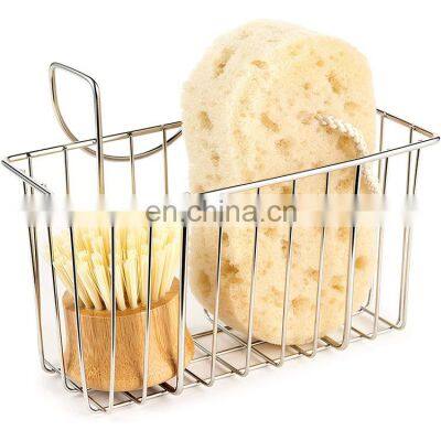 Stainless Steel Sink Caddy Sponge Holder Kitchen Sink Organizer Dishwashing Liquid Drainer Sponge and Soap Holder for Kitchen