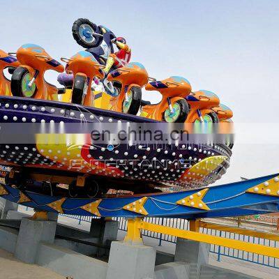 Fairground exciting flying disk'o ride roundabout used amusement equipment popular park big rides flying UFO