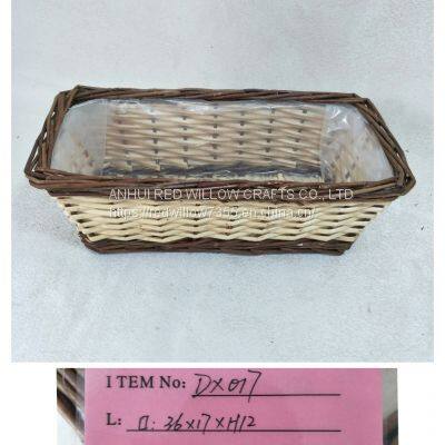 Outdoor Storage Wicker Basket Rectangular Willow Basket photo-2