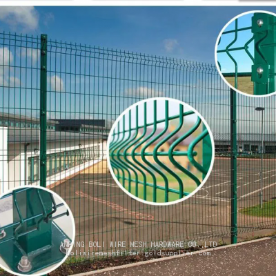 wire fence supplier PE Coated and PVC coated welded Wire fencing Curvy Welded Wire Mesh Fence/BOLI WIRE MESH QUALITY WELDED WIRE FENCING