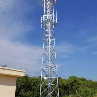 Factory OEM Price 30m Telecom Communication Galvanized 3-Colomn-Leg Lattice Towers Low Wind Pressure