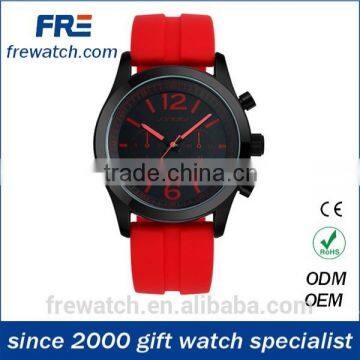 metal case three dial watch genewa for young fashion design geneva silicone watch