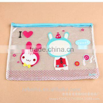 Hight Quality PVC Red File Document Plastic Button Bag photo-3