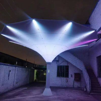 Membrane structure landscape umbrella manufacturer customization outdoor umbrella with projection light large umbrella scenic area