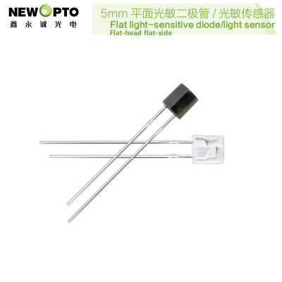 5mm Flat-head flat-side Light sensor, phototransistor, photodiode, 550nm 850nm for light control, linear dimming, security monitor,signal Tx Rx