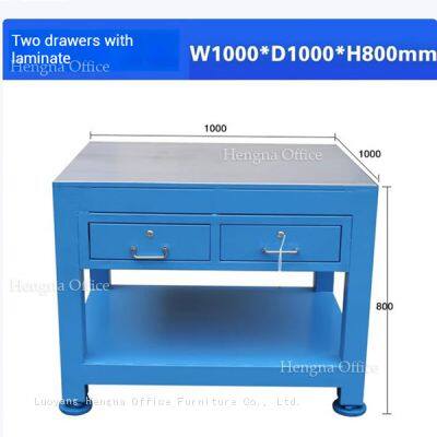 Heavy Duty Workbench with Steel Top and Built-in Tool Drawers  serving Garage, Workshop, and Mechanic Shops