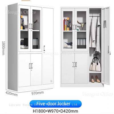 Multi-Functional Versatile Steel File Cupboard with Display Glass and Shelves for Hospitals & Clinics |  Top Quality Office Archive Storage