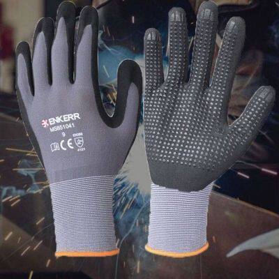 Enkerr Ms851041 Nitrile Ultra-fine Foamed Dotted Gloves photo-4