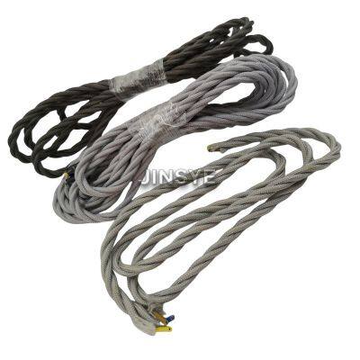 UL SAA VDE CE Custom-Made Grey Colour Braided Cable Gray Twisted Wire Cable Electrical Cable