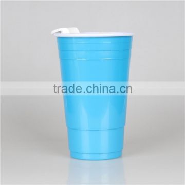 Big Size 32OZ Plastic Coffee Cup with Silicone Sleeve