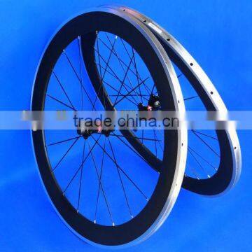 Full Carbon Road Bike 700C Clincher Wheelset 60mm with Alloy Brake Surface FLX-WS-CW026