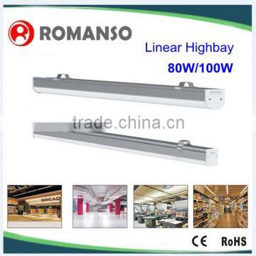 80w 100w led linear light for indoor warehouse/factory using 1.2m 80w linear led high bay