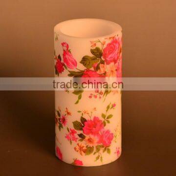 Rechargeable beautiful Peony flowers real wax flameless LED candle