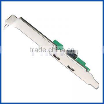 Metal Bracket 9pin USB 2.0 to 2 Port USB Type C USB-C Adapter Converter Card Cable photo-2