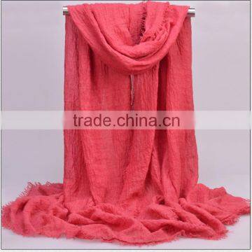 Wholesale Fringe Oversized Solid Color Plain Viscose Hijab photo-4