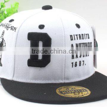 Letter D Embroideried 6 Panel Flat Brim Fashion Kids Children Sun Cap photo-5