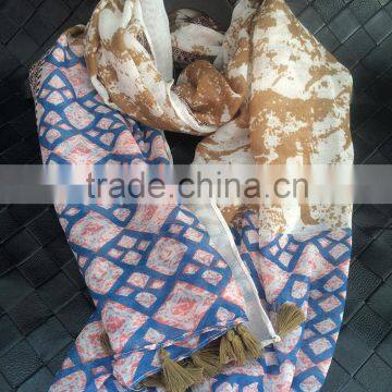 Ink Painting Print Design Large Long Cotton Pashmina Scarf Women Hijab Quality Choice photo-4