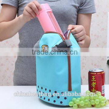 Fashion design dot insulated lunch cooler bag for wholesale