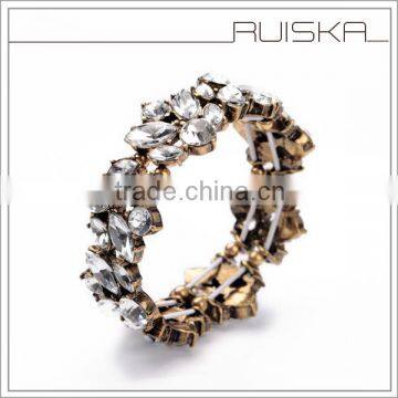 Antique Gold Plating Elastic Acrylic Bracelet photo-5