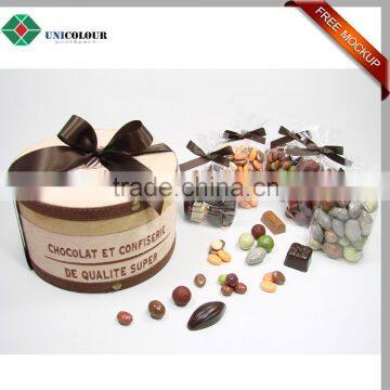 Print Luxury Cardboard Chocolate Round Tube Boxes Packaging