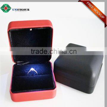 Matt Black Led Light Jewelry Box for Rings and Necklace