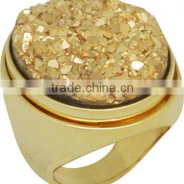 GOLD PLATED RING with natural stone