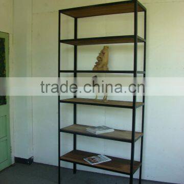 reproduction industrail furniture with a metal bookcase