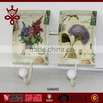 Wall Hangers Wall Coat Hooks Flora Decal Metal Coat Hook photo-3