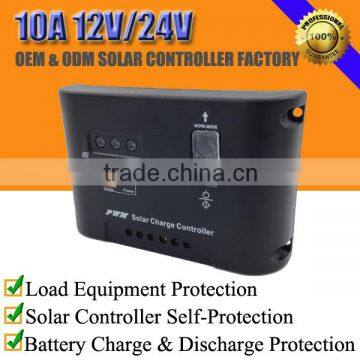 10A 12V/24V solar light lighting charge regulator controller with LED for work-mode KT1210 setting