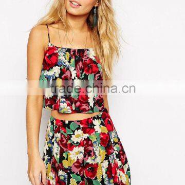 Hot colorful lady strap skirts designs dress summer apparel suppliers