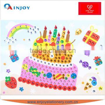 Children Handmade DIY Colour Crystal Diamond Stickers Children Cartoon Pasting Mosaic