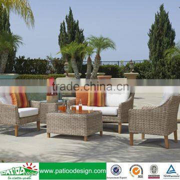Garden elegant general use high quality wicker chaise patio sofa set