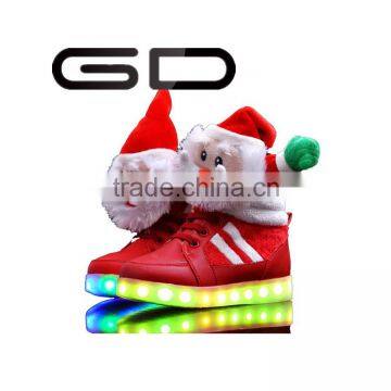 GD lovely christmas LED shoes trendy shiny sneakers for children